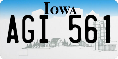 IA license plate AGI561