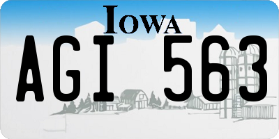 IA license plate AGI563