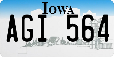 IA license plate AGI564