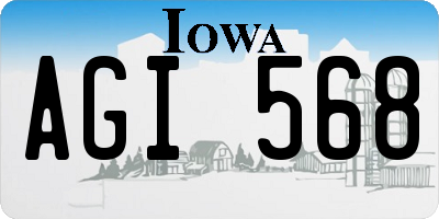 IA license plate AGI568