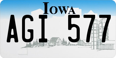 IA license plate AGI577