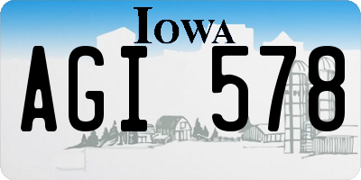 IA license plate AGI578