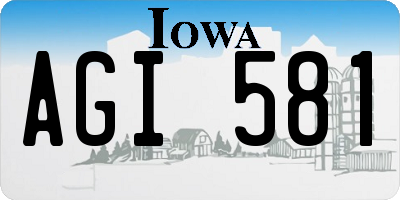IA license plate AGI581