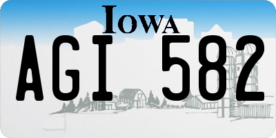 IA license plate AGI582
