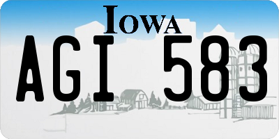 IA license plate AGI583