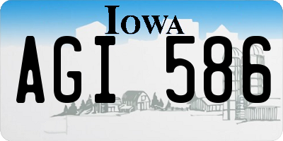 IA license plate AGI586