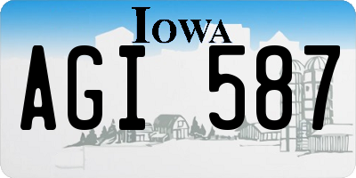 IA license plate AGI587