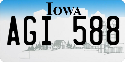 IA license plate AGI588
