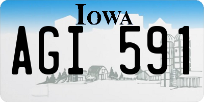 IA license plate AGI591