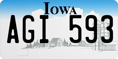 IA license plate AGI593