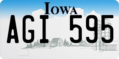 IA license plate AGI595