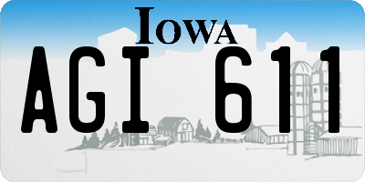 IA license plate AGI611