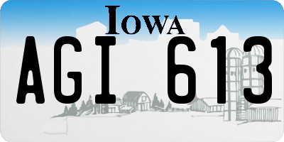 IA license plate AGI613