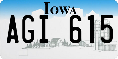 IA license plate AGI615