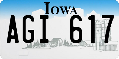 IA license plate AGI617