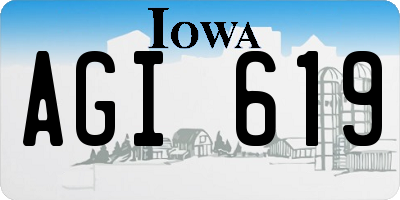 IA license plate AGI619