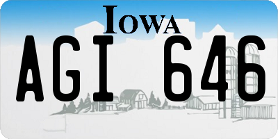 IA license plate AGI646