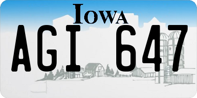 IA license plate AGI647