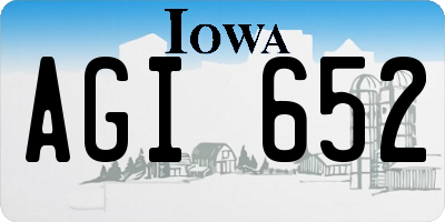 IA license plate AGI652