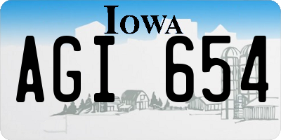 IA license plate AGI654