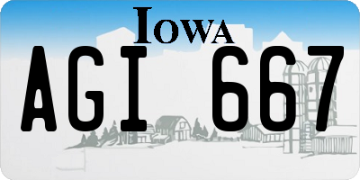 IA license plate AGI667