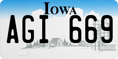 IA license plate AGI669