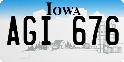 IA license plate AGI676