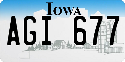IA license plate AGI677