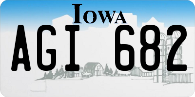IA license plate AGI682
