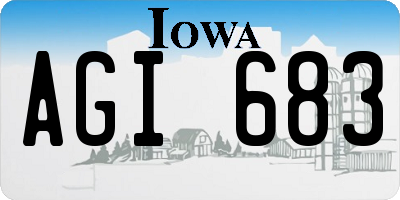 IA license plate AGI683