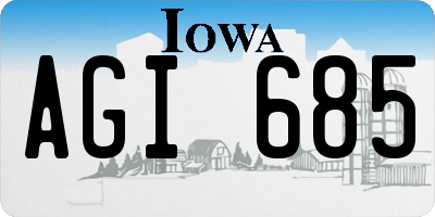 IA license plate AGI685