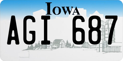 IA license plate AGI687