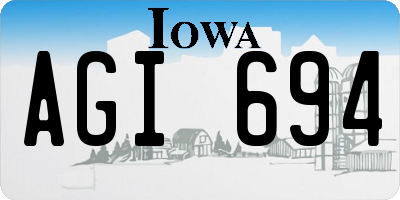 IA license plate AGI694