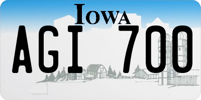 IA license plate AGI700