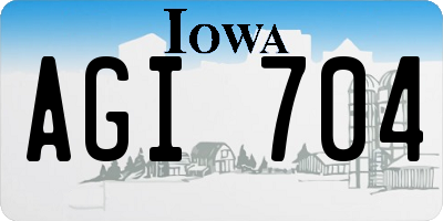 IA license plate AGI704