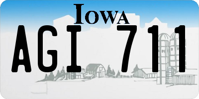 IA license plate AGI711