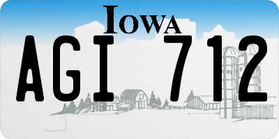 IA license plate AGI712