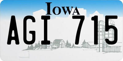 IA license plate AGI715