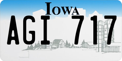 IA license plate AGI717