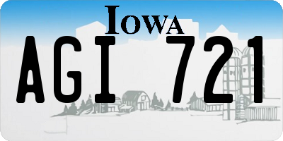 IA license plate AGI721