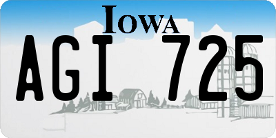 IA license plate AGI725