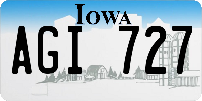 IA license plate AGI727