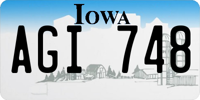 IA license plate AGI748