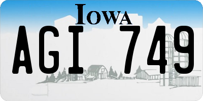 IA license plate AGI749