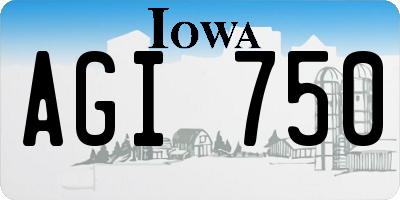 IA license plate AGI750