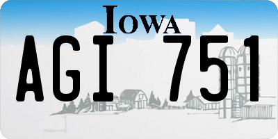 IA license plate AGI751