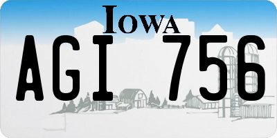 IA license plate AGI756