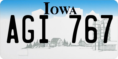 IA license plate AGI767