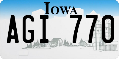 IA license plate AGI770