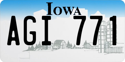 IA license plate AGI771